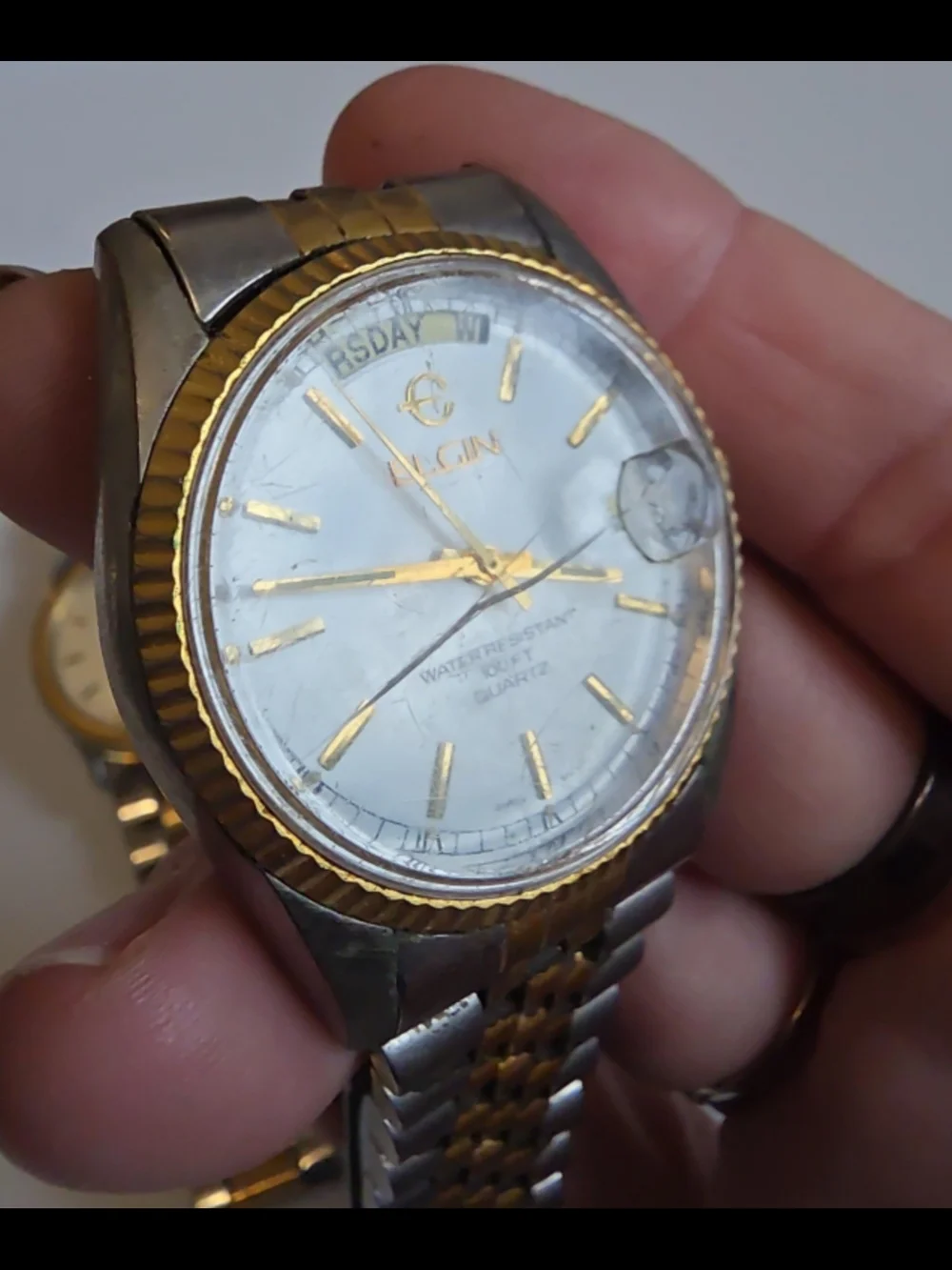 Timex Two-Tone Stainless Steel Watch (Left) + Unbranded Two-Tone Watch (Right)